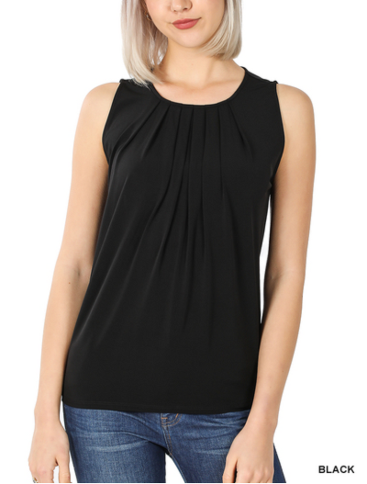 Zenana - Pleated Tank Top