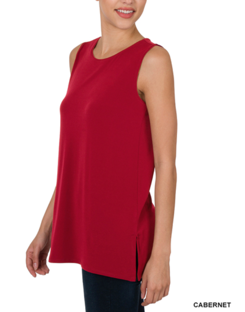 Zenana - Side Slit Tank Top (part 2)
