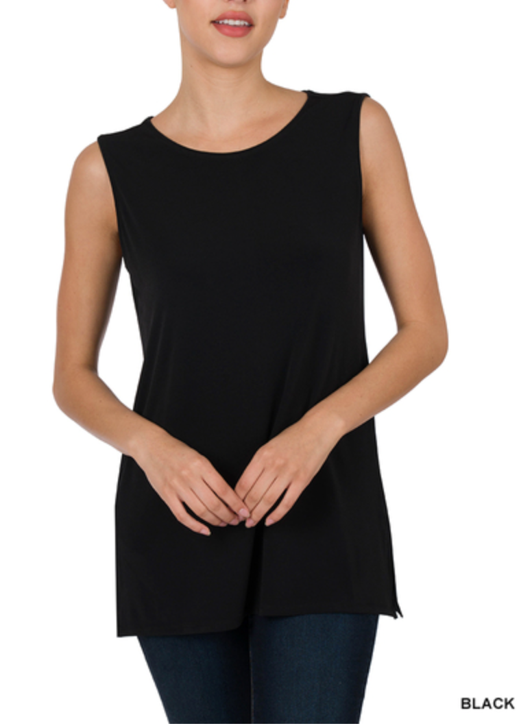 Zenana - Side Slit Tank Top