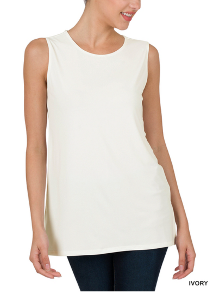 Zenana - Side Slit Tank Top