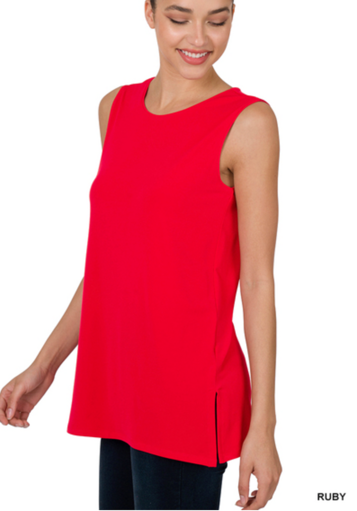 Zenana - Side Slit Tank Top