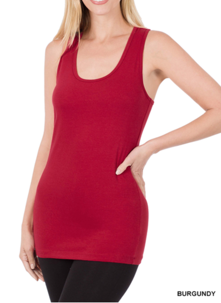 Zenana - Cotton Racerback Tank Top