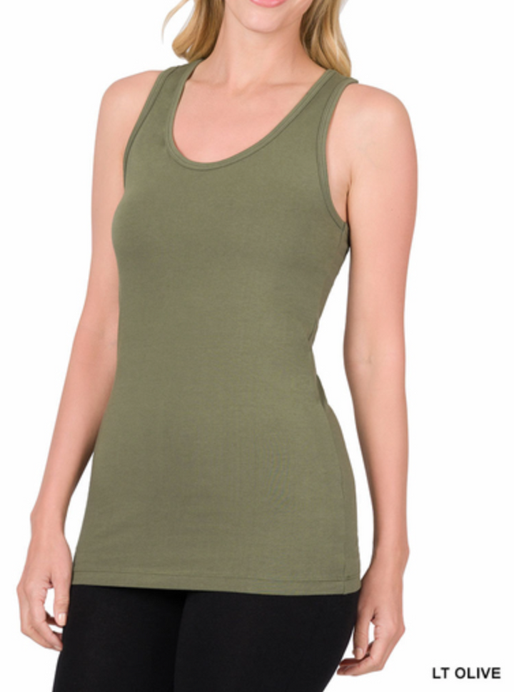 Zenana - Cotton Racerback Tank Top