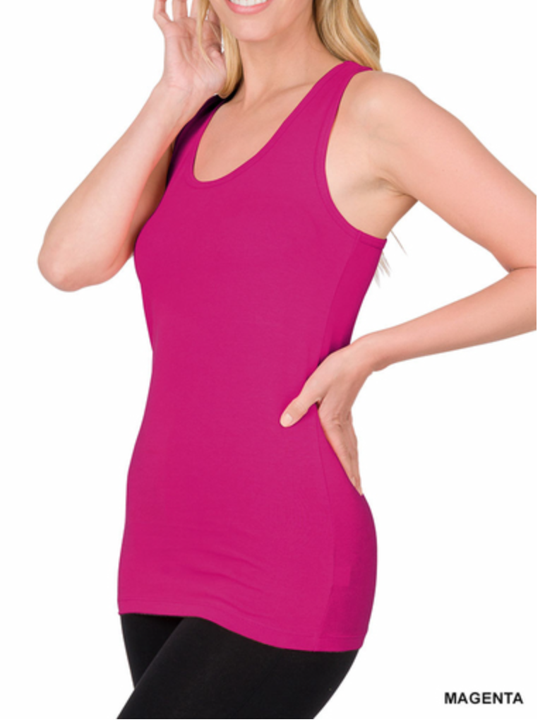 Zenana - Cotton Racerback Tank Top