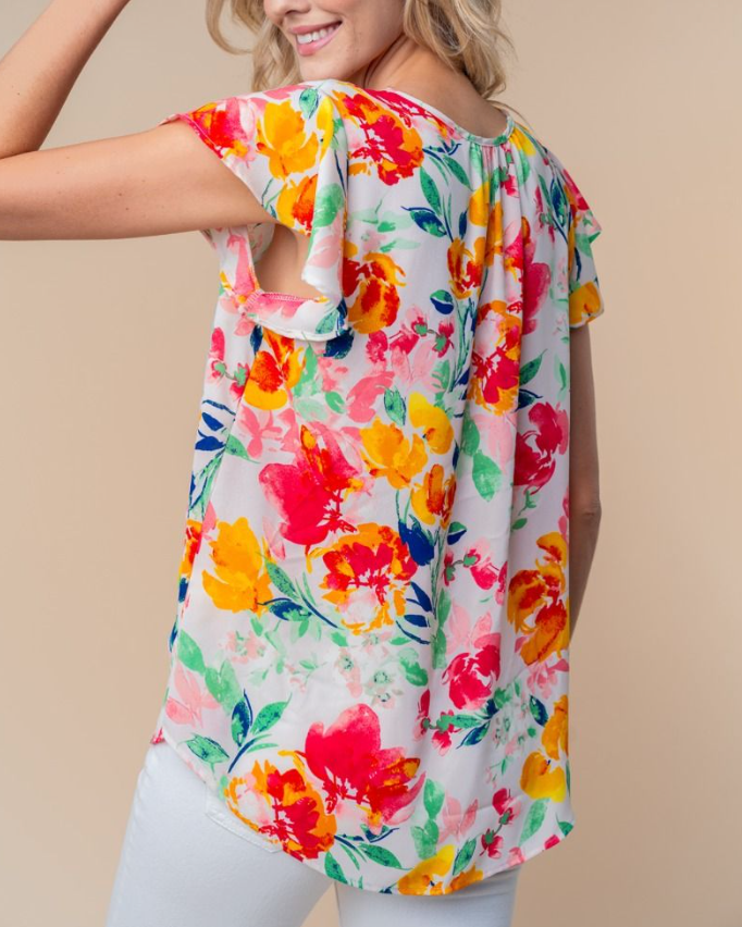 White Birch - White Floral Top