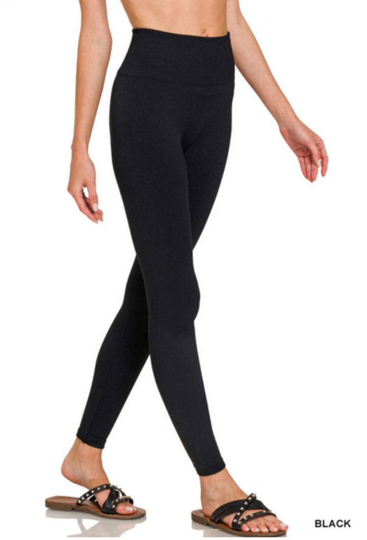 Zenana - Black Fleece Leggings