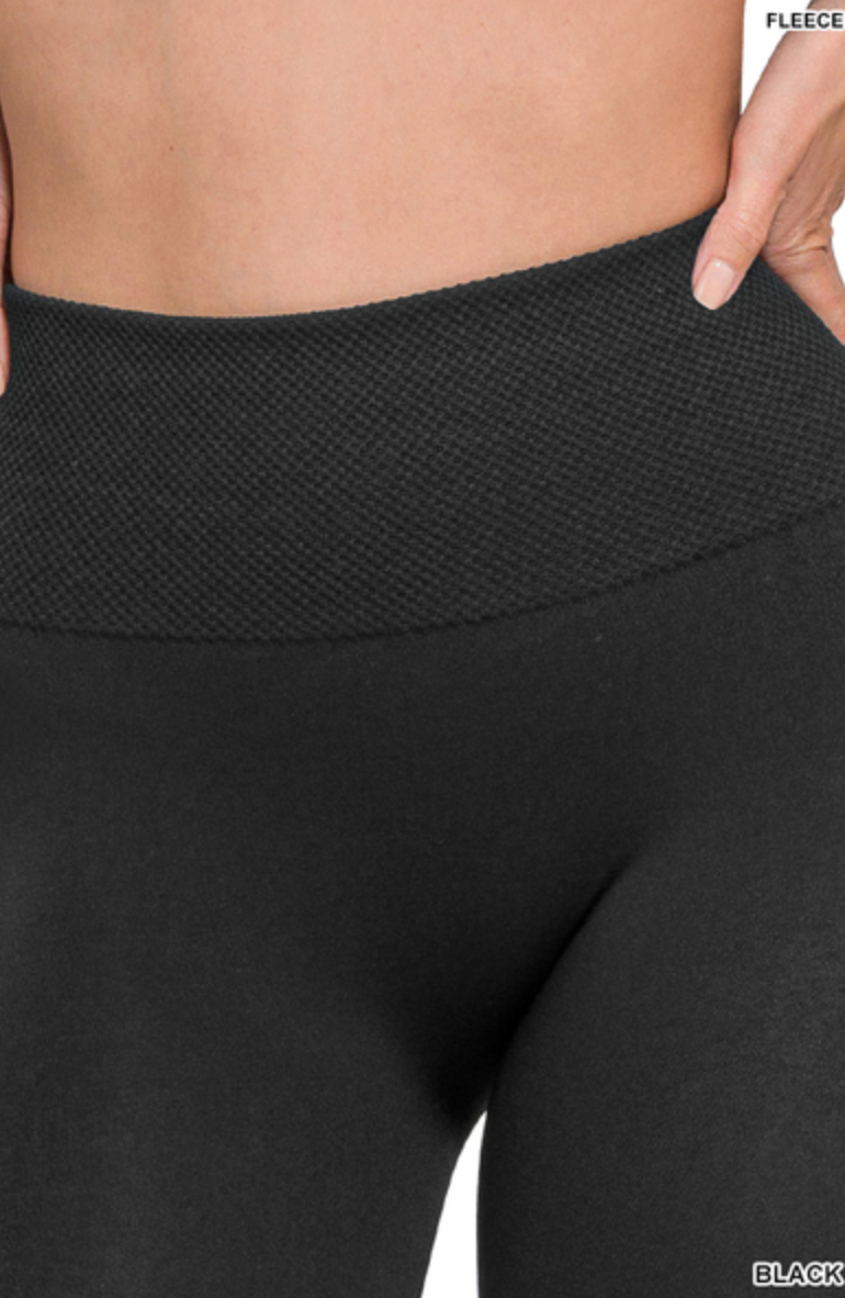 Zenana - Black Fleece Leggings