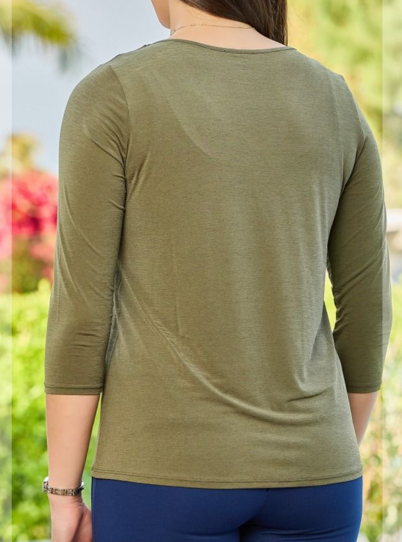 Dear Scarlett - Basic V Neck Long 3/4 Sleeve