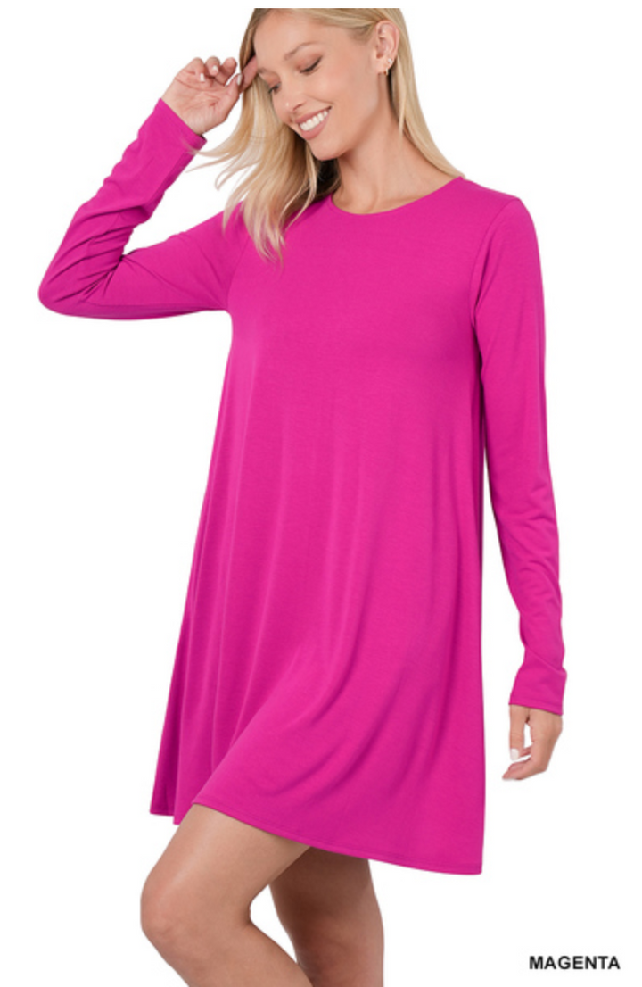 Zenana - Long Sleeve Tunic with Pocket