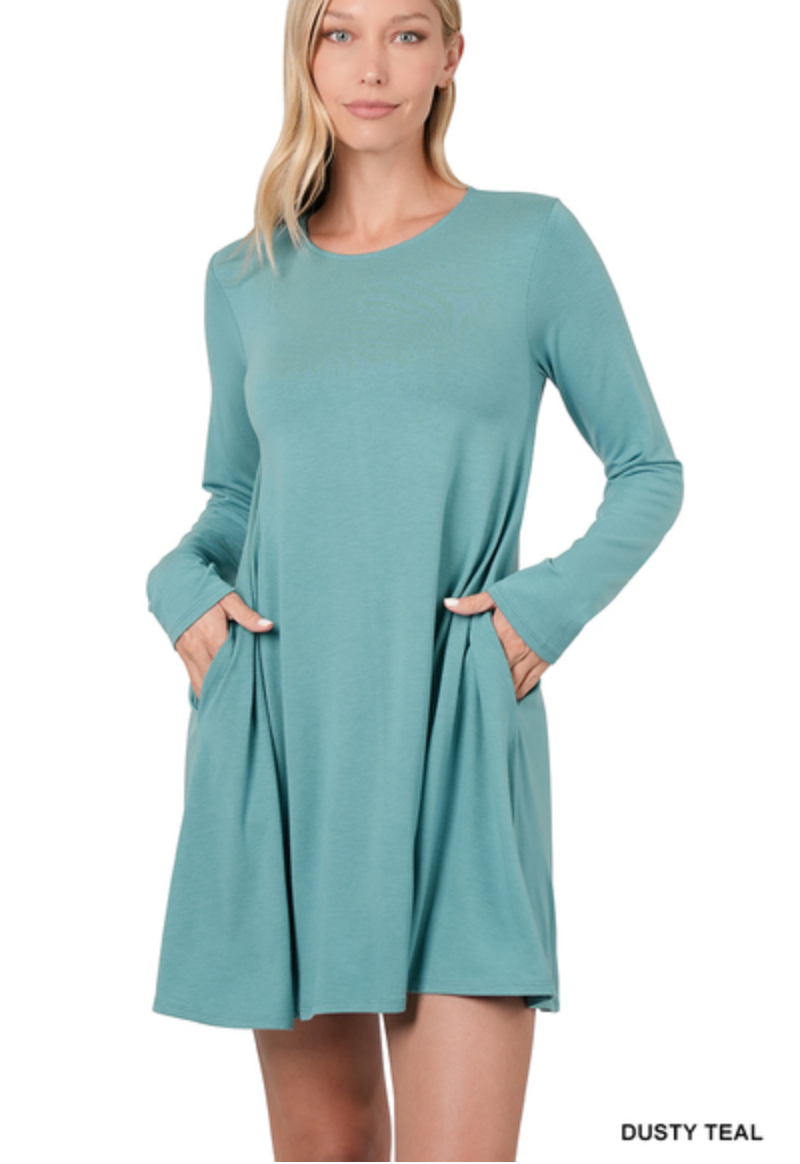 Zenana - Long Sleeve Tunic with Pocket