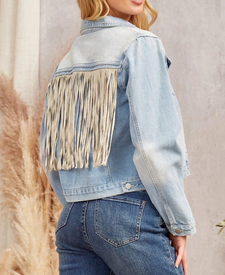Savannah Jane - Denim Jacket with Fringe