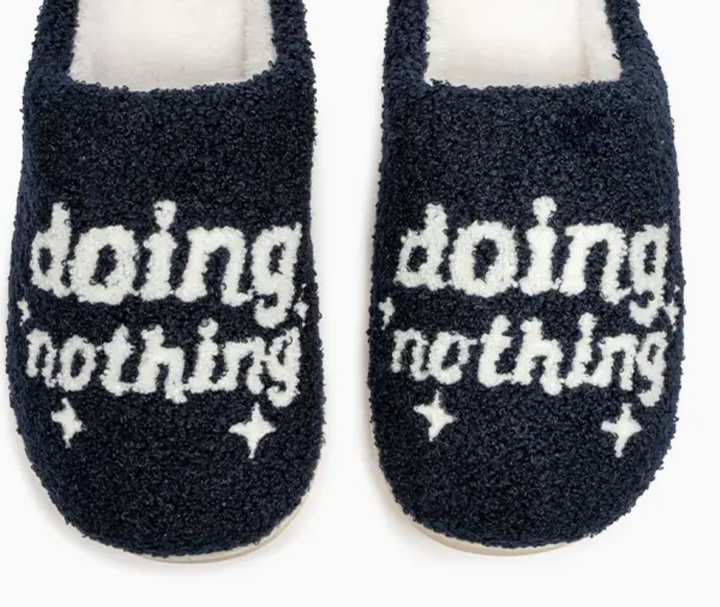 Indoor / Outdoor Slippers - "Doing Nothing" - Navy