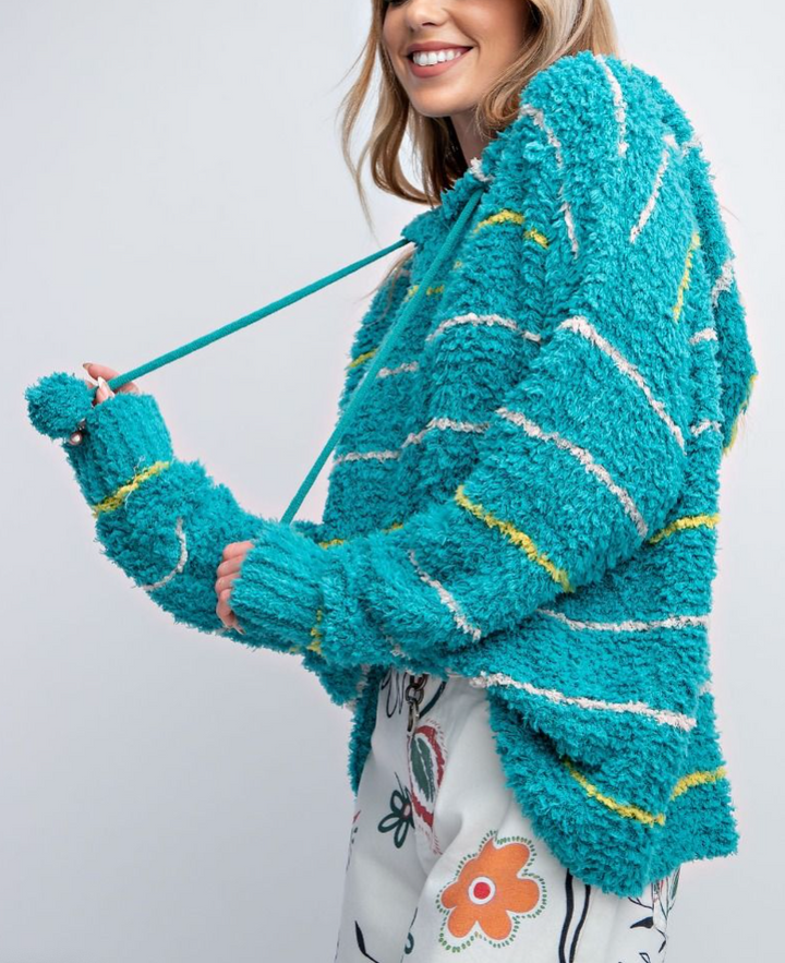 Easel - STRIPED HOODIE SWEATER