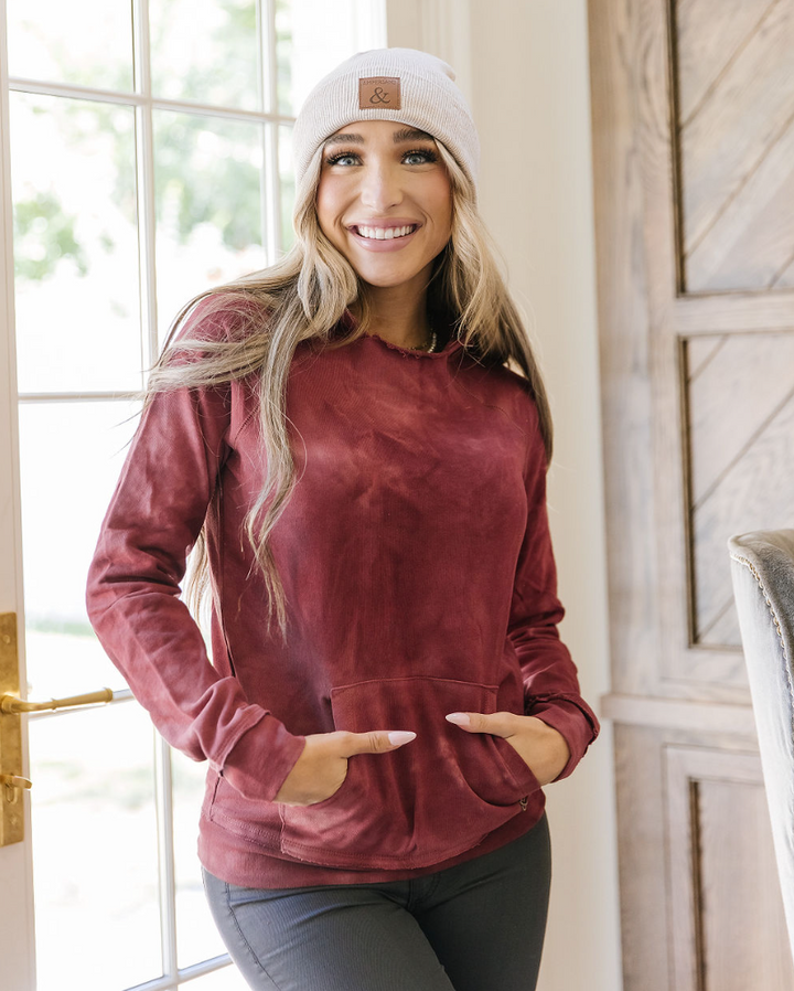 ampersand - elevated sweatshirt - edge - berry mix