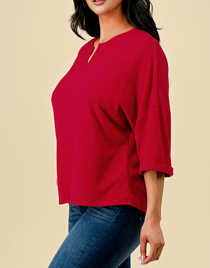Blumin - V Neck 3/4 Sleeve Top