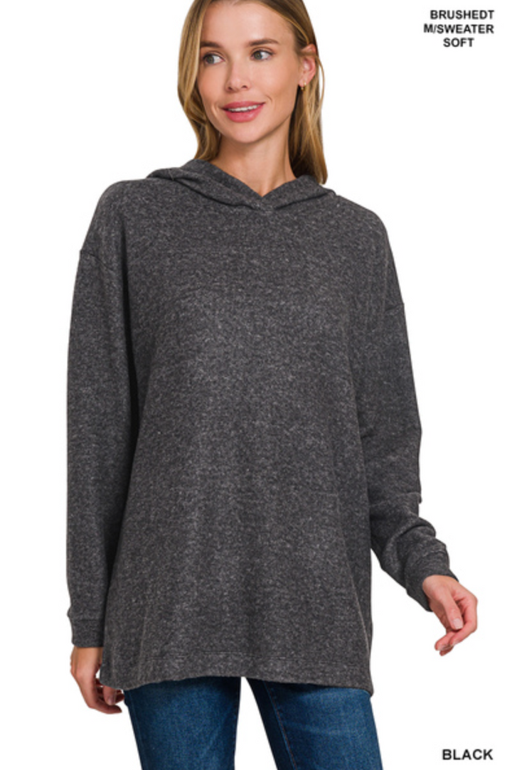 Zenana - Hacci Sweater Hoodie