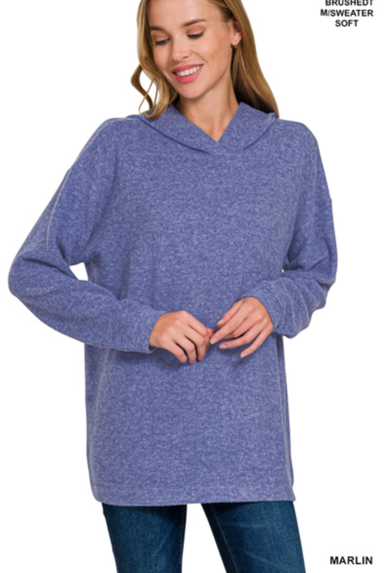 Zenana - Hacci Sweater Hoodie