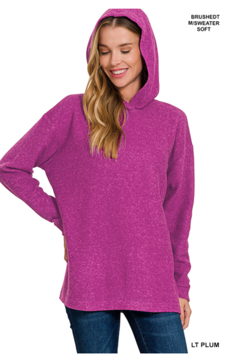 Zenana - Hacci Sweater Hoodie
