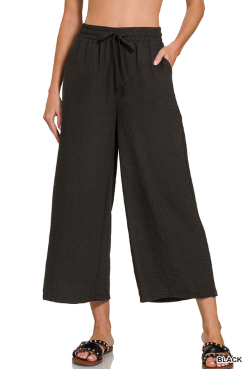 Zenana - Crepe Cropped Pants