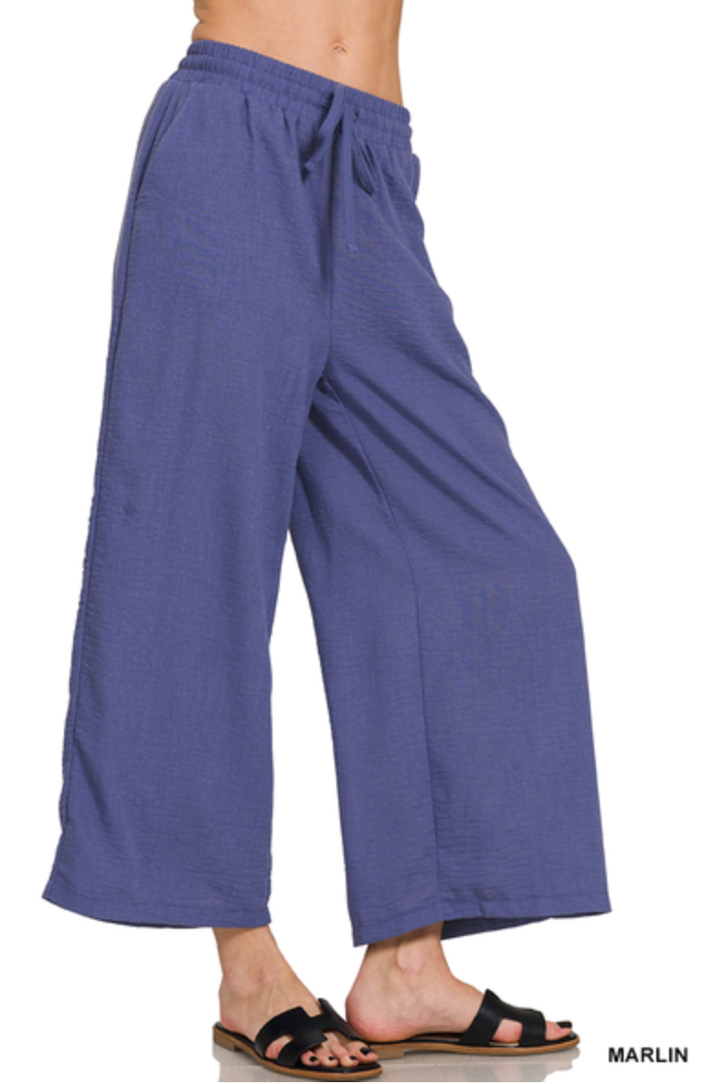 Zenana - Crepe Cropped Pants