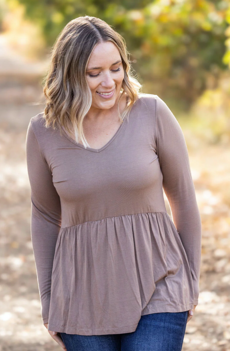 Michelle Mae - Long Sleeve Sarah Ruffle Top