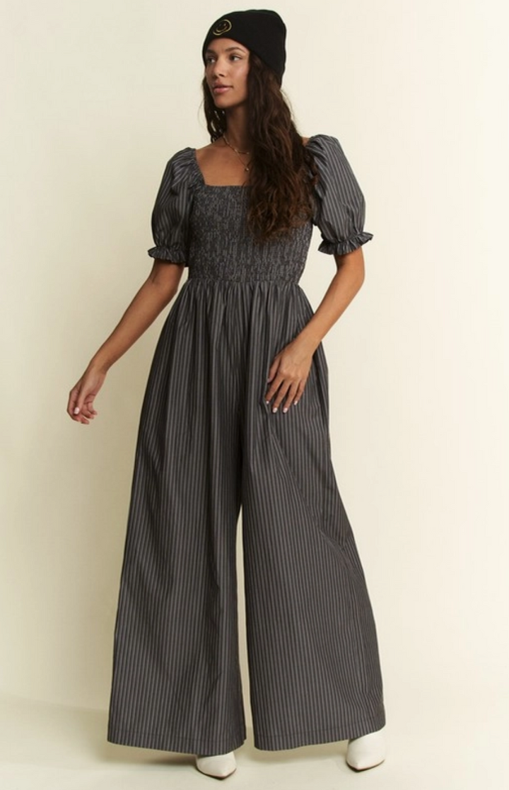 Jade by Jane - Stripe Print Jumpsuit