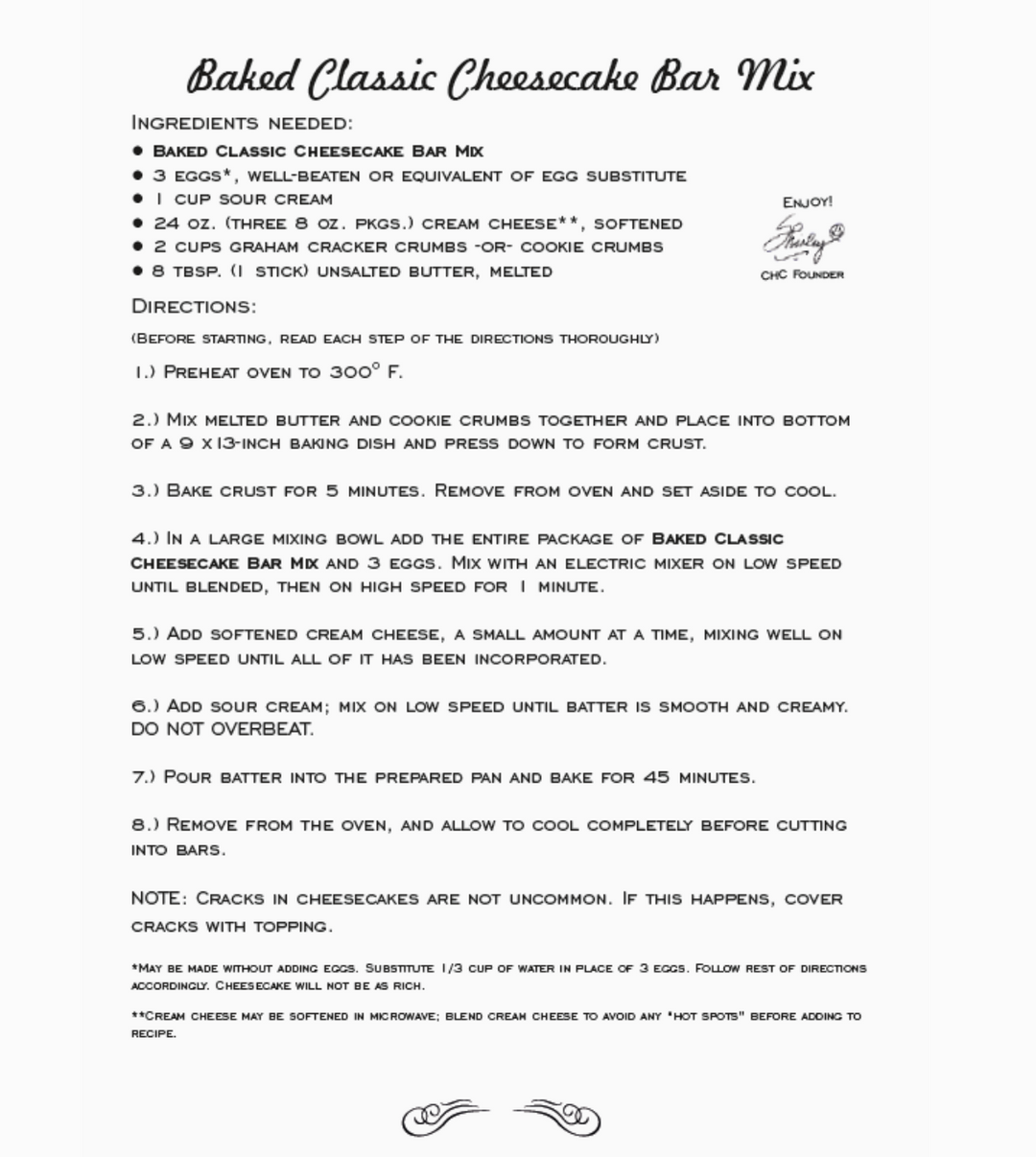 CHC - Classic Cheesecake Bar