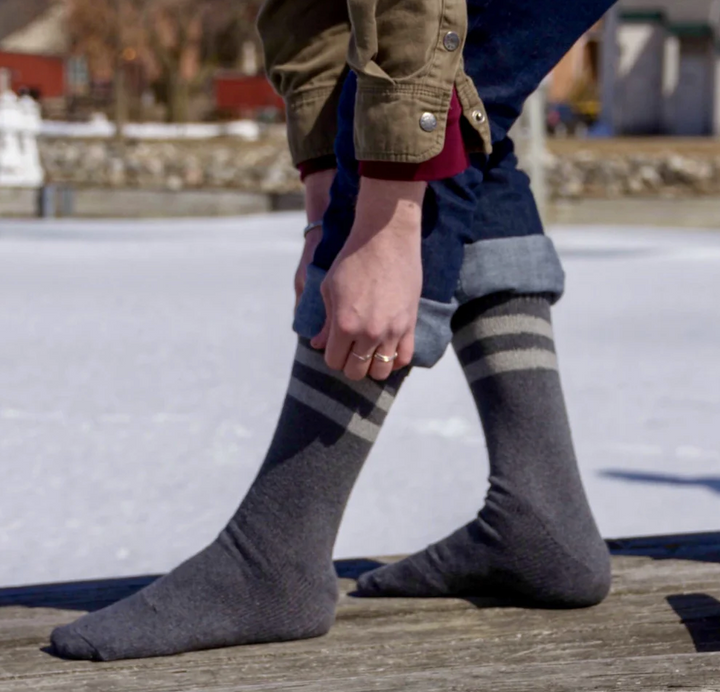 Plain Stripes Cotton Socks M/L