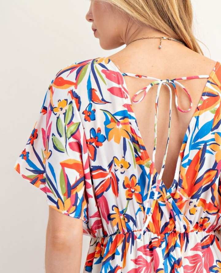 Easel - Ivory Floral Dress