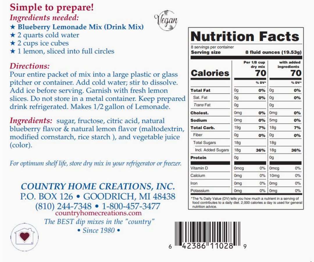 CHC - Blueberry Lemonade Drink Mix