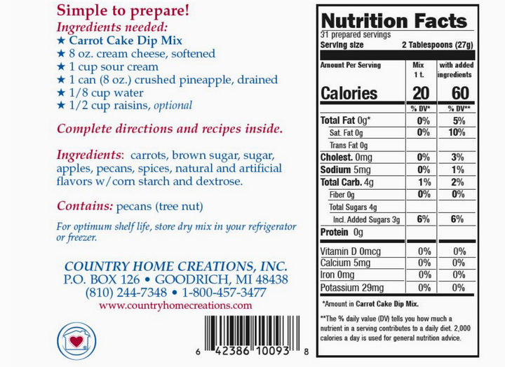 CHC - Carrot Cake Dip Mix
