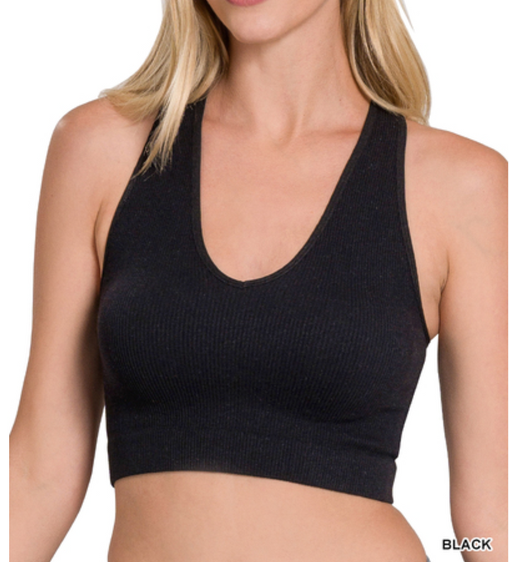 Zenana - Seamless Ribbed Bralette/Tank