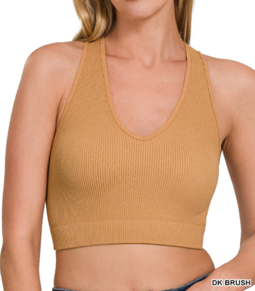 Zenana - Seamless Ribbed Bralette/Tank