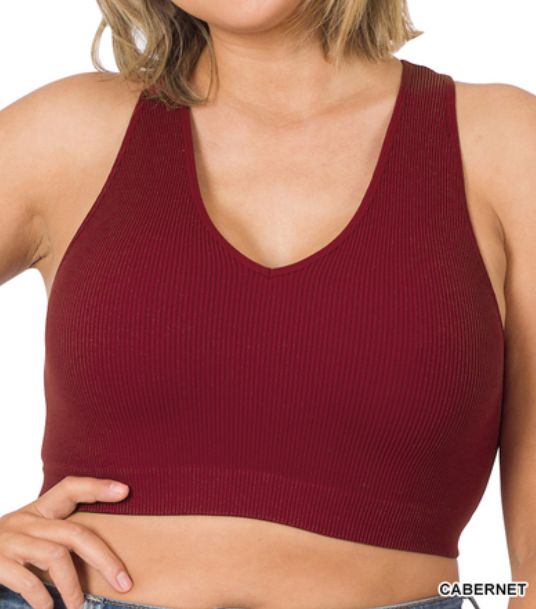 Zenana - Seamless Ribbed Bralette/Tank