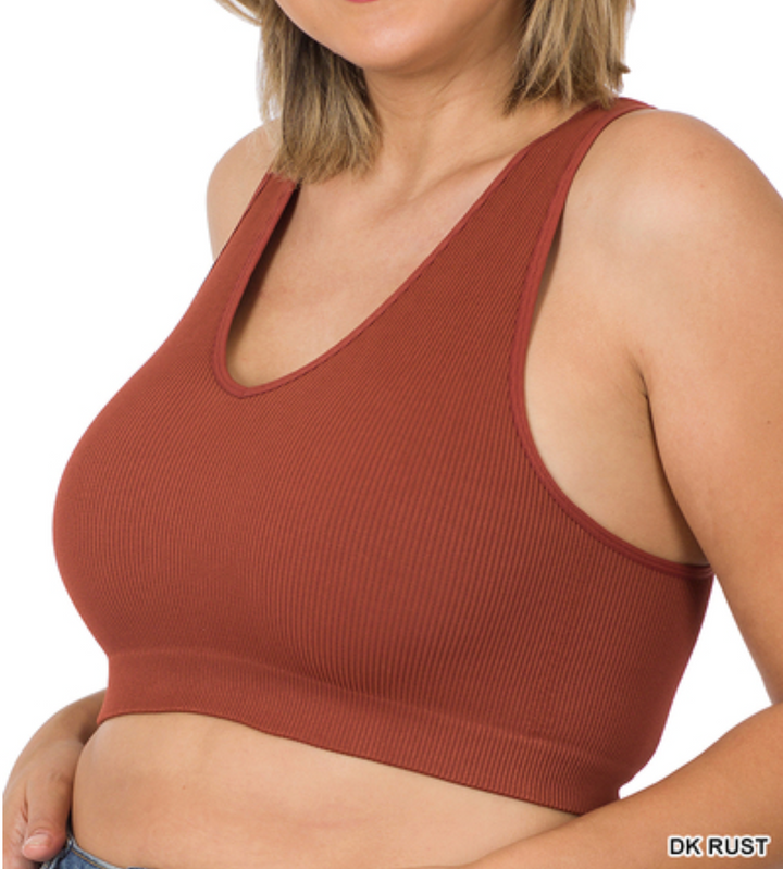 Zenana - Seamless Ribbed Bralette/Tank