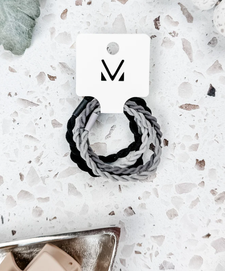Black and Grey Hair Tie Sets