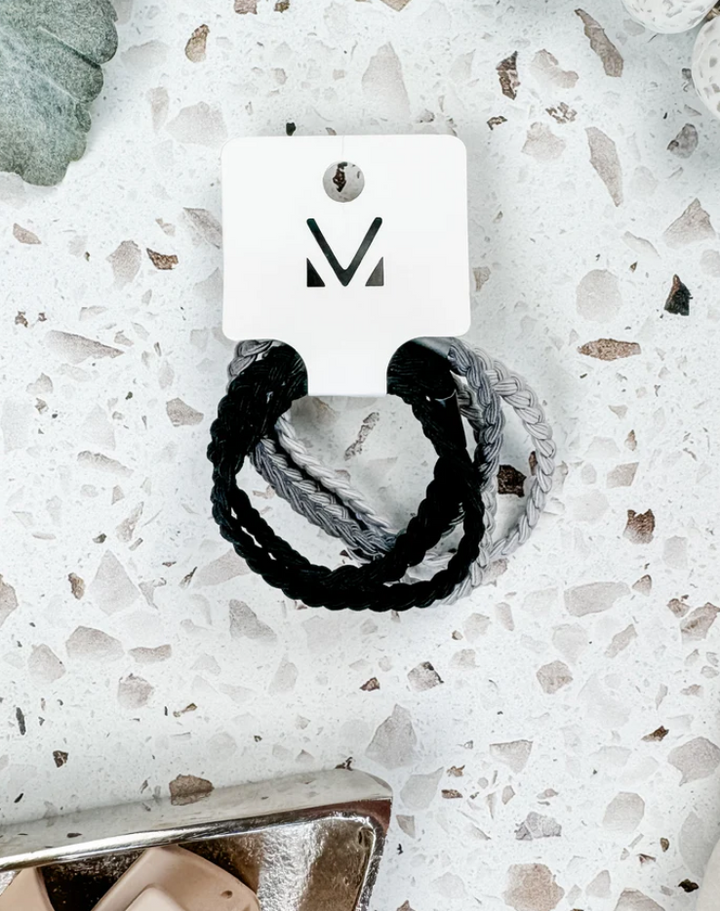 Black and Grey Hair Tie Sets