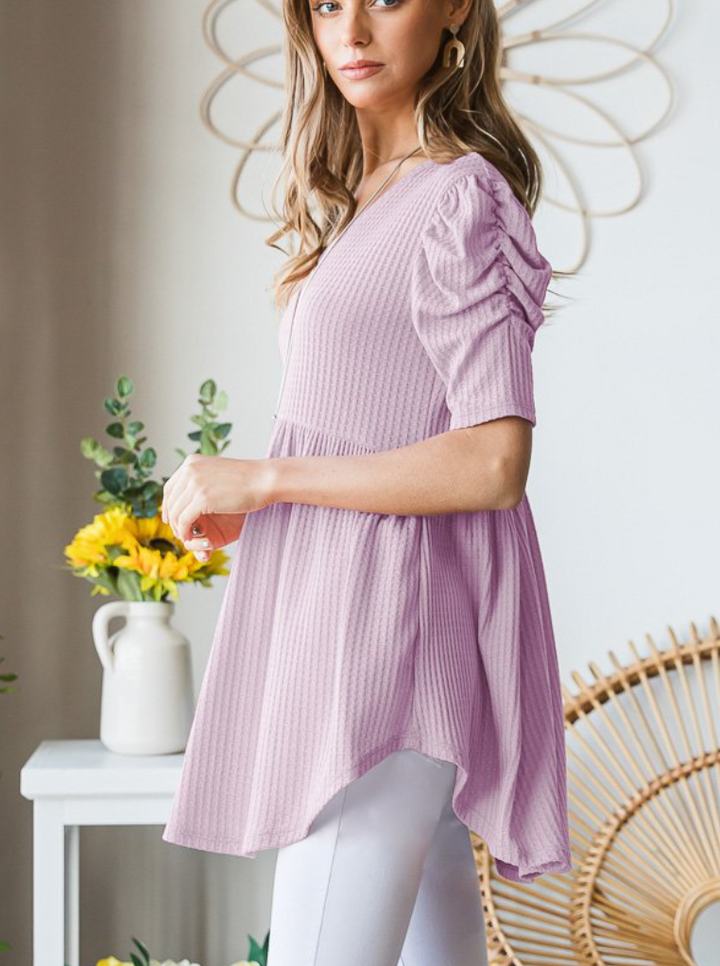 Heimish - Waffle Knit Baby Doll Top