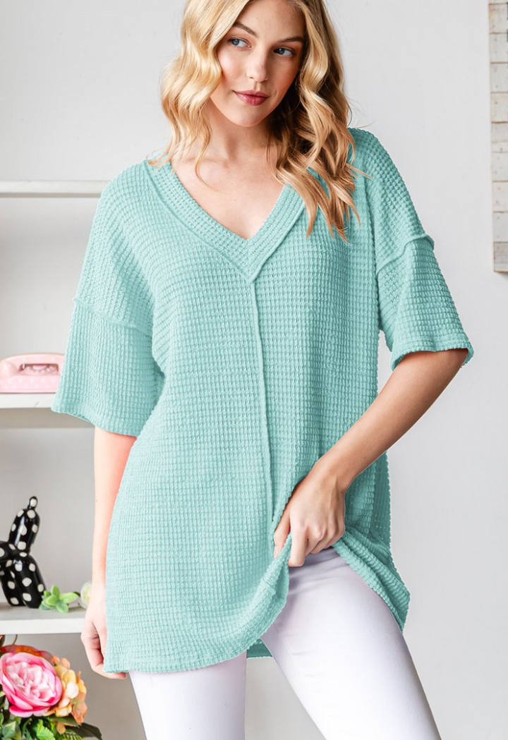 Heimish - V Neck Waffle Top