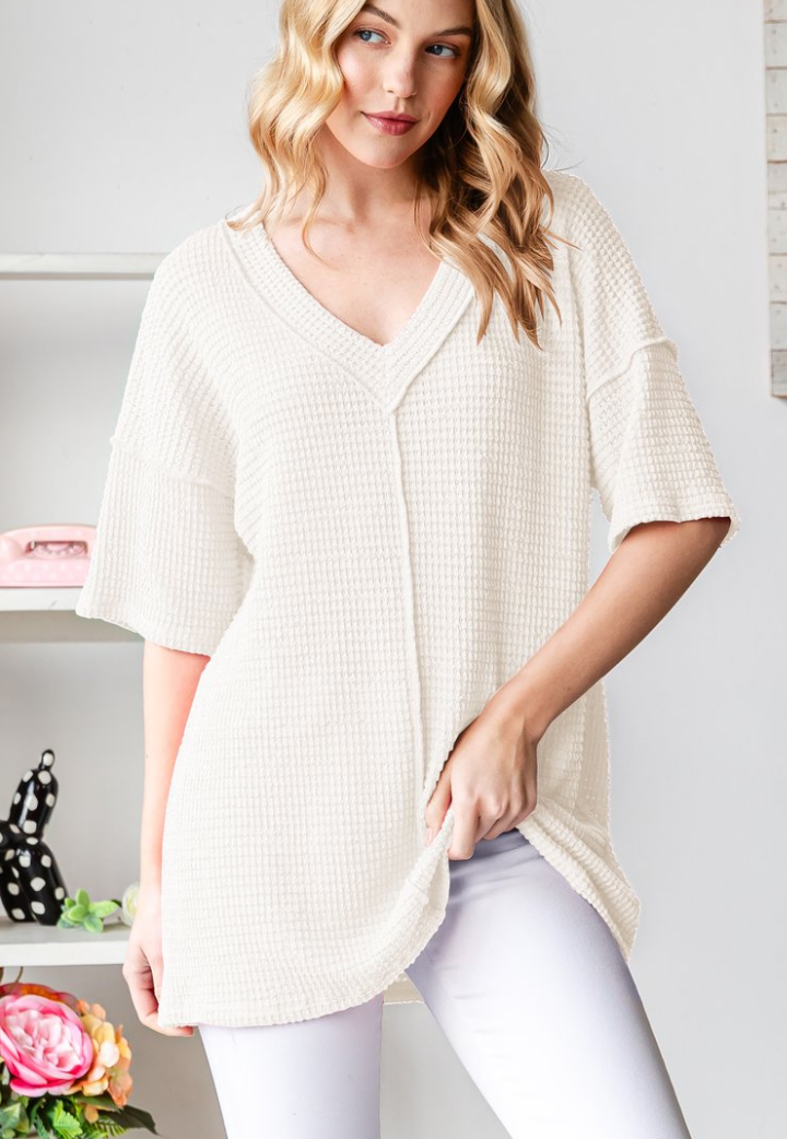 Heimish - V Neck Waffle Top