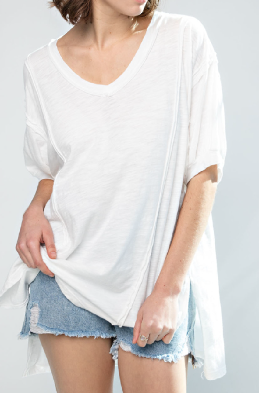 Rae Mode - MINERAL WASHED PUFF SLEEVE TOP