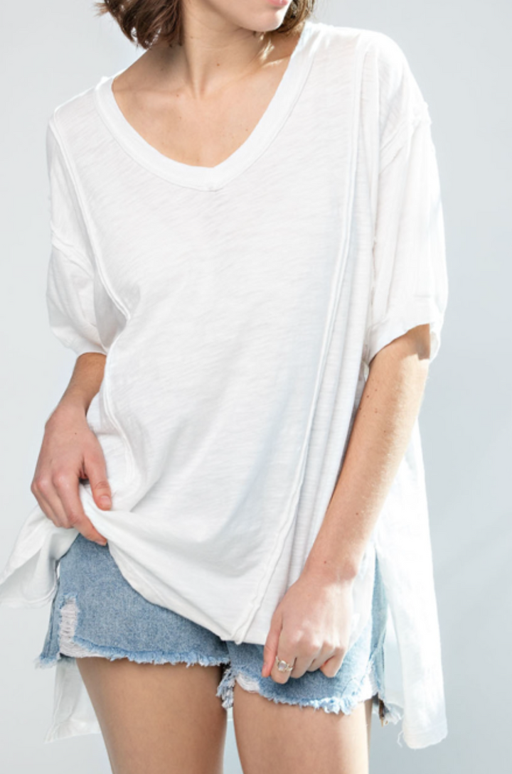 Rae Mode - MINERAL WASHED PUFF SLEEVE TOP