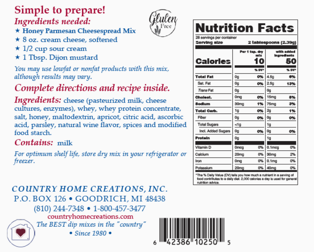CHC - Honey Parmesan Dip Mix