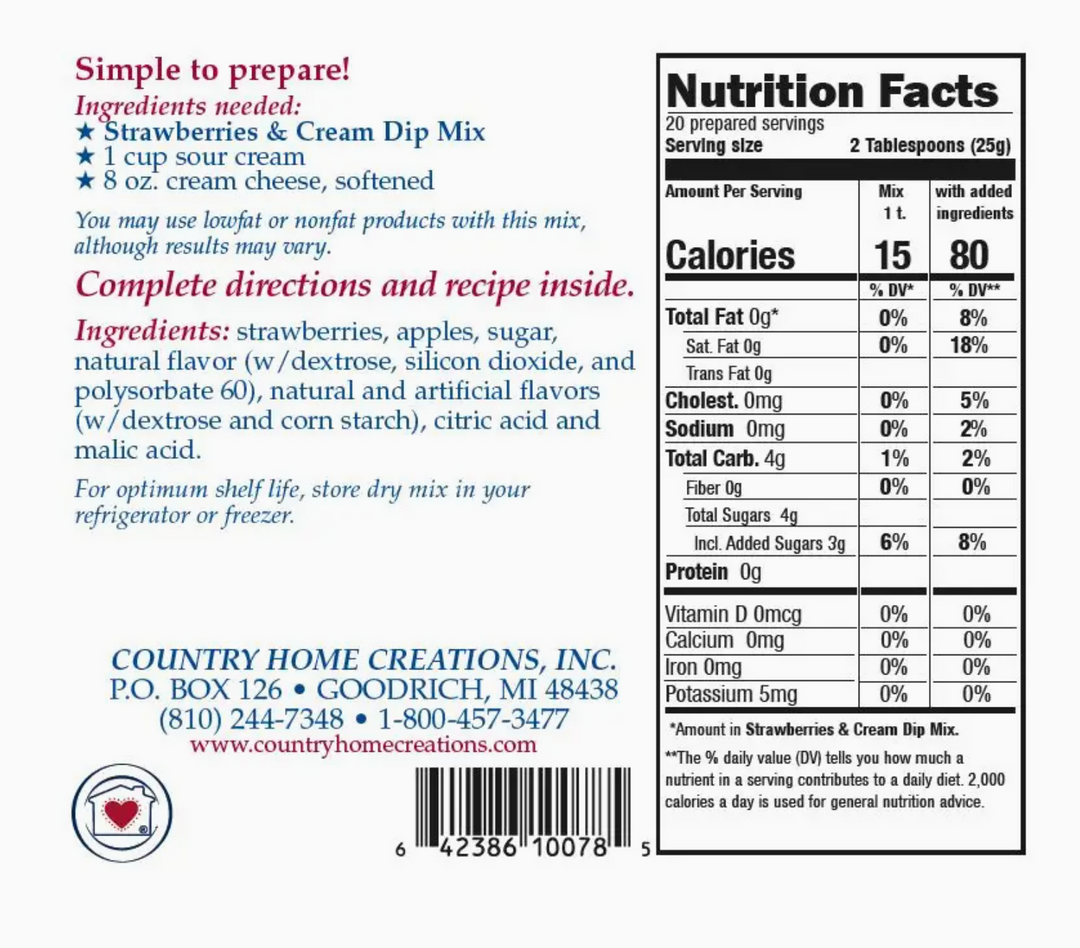 CHC - Strawberries & Cream Dip Mix