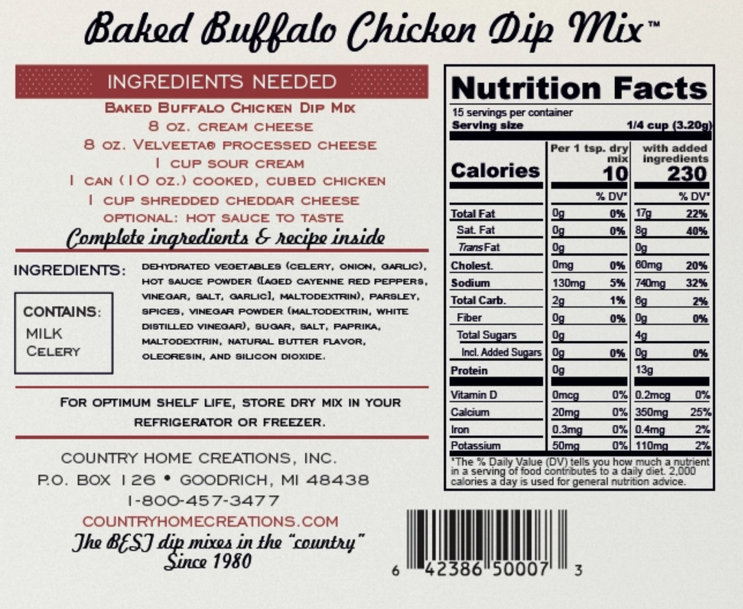 CHC - Artisan Kitchen Baked Buffalo Chicken Dip Mix