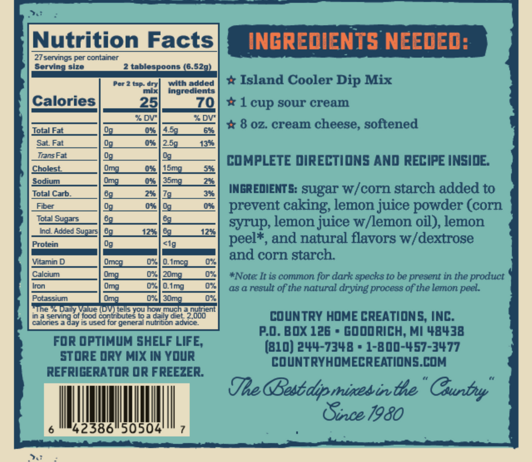 CHC - Coastal Kitchen Island Cooler Dip Mix