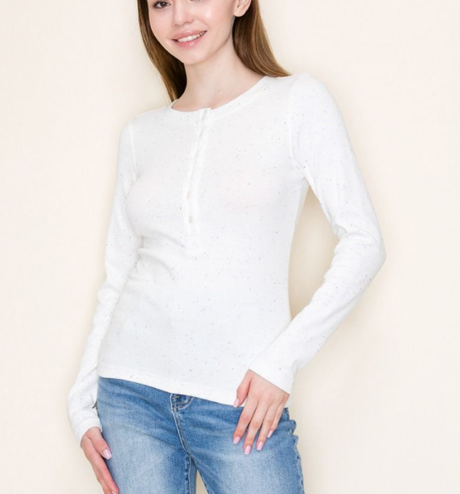 White Birch - Classic Knit Henley