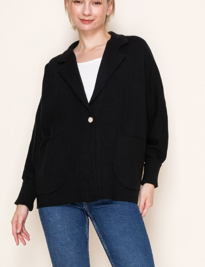 White Birch - Black Cardi Blazer