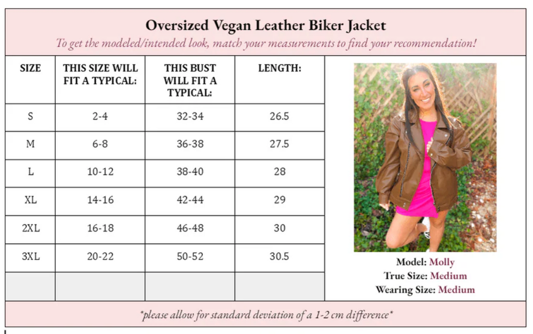 GCC - Ollie Oversized Vegan Leather Biker Jacket