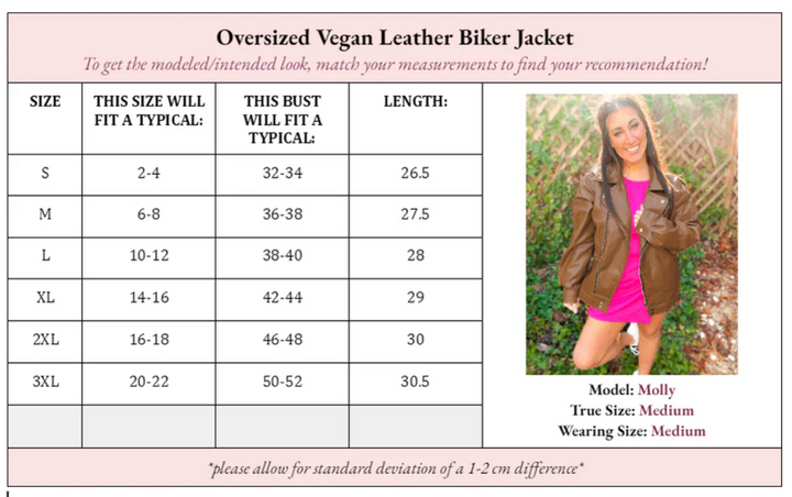 GCC - Ollie Oversized Vegan Leather Biker Jacket